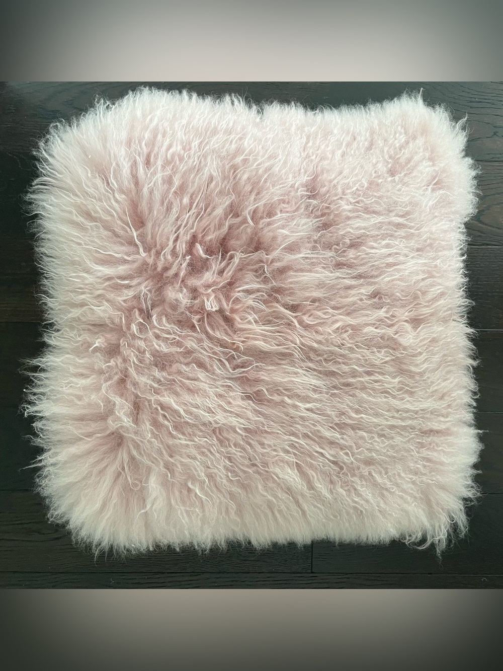 RH Teen Dusty Pink Mongolian Lamb Fur Accent Pillow